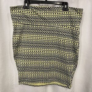 Torrid Women's Size 2 Pull On Pencil Skirt Yellow Blue Stretch